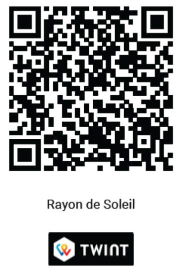 Code QR TWINT de l'Association Rayon de Soleil